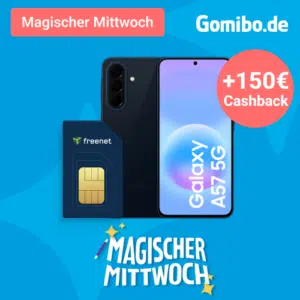 Thumbnail Samsung Galaxy A57 5G (128GB) für 1€ + 50GB LTE/5G Allnet für 24,99€/Monat + 150€ Wechselbonus + 0€ AG (Freenet Telekom Magenta Mobil M)