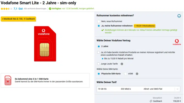 Macbook Neo Handytarif