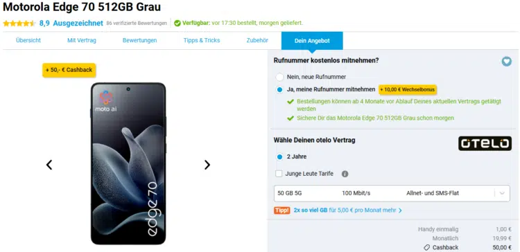 Motorola Edge 70 Handytarif