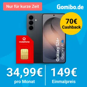 Thumbnail Mit Gigakombi eff. GRATIS 📲 Samsung Galaxy S26+ (256GB) für 149€ + 70GB Vodafone 5G Allnet für 34,99€/Monat + 70€ Cashback + 100€ Wechselbonus (Vodafone Smart Lite)