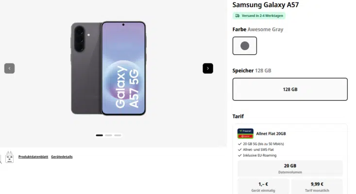 Samsung Galaxy A57 Handytarif