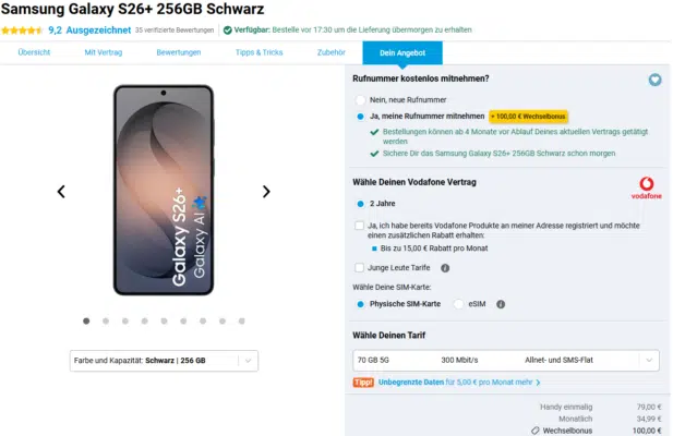 Samsung Galaxy S26+ Handytarif