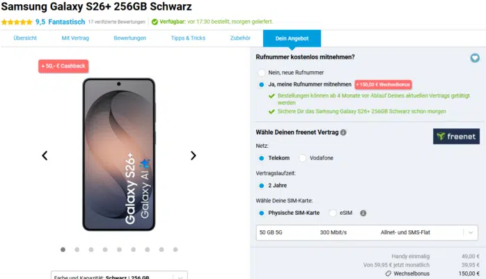 Samsung Galaxy S26+ Handytarif