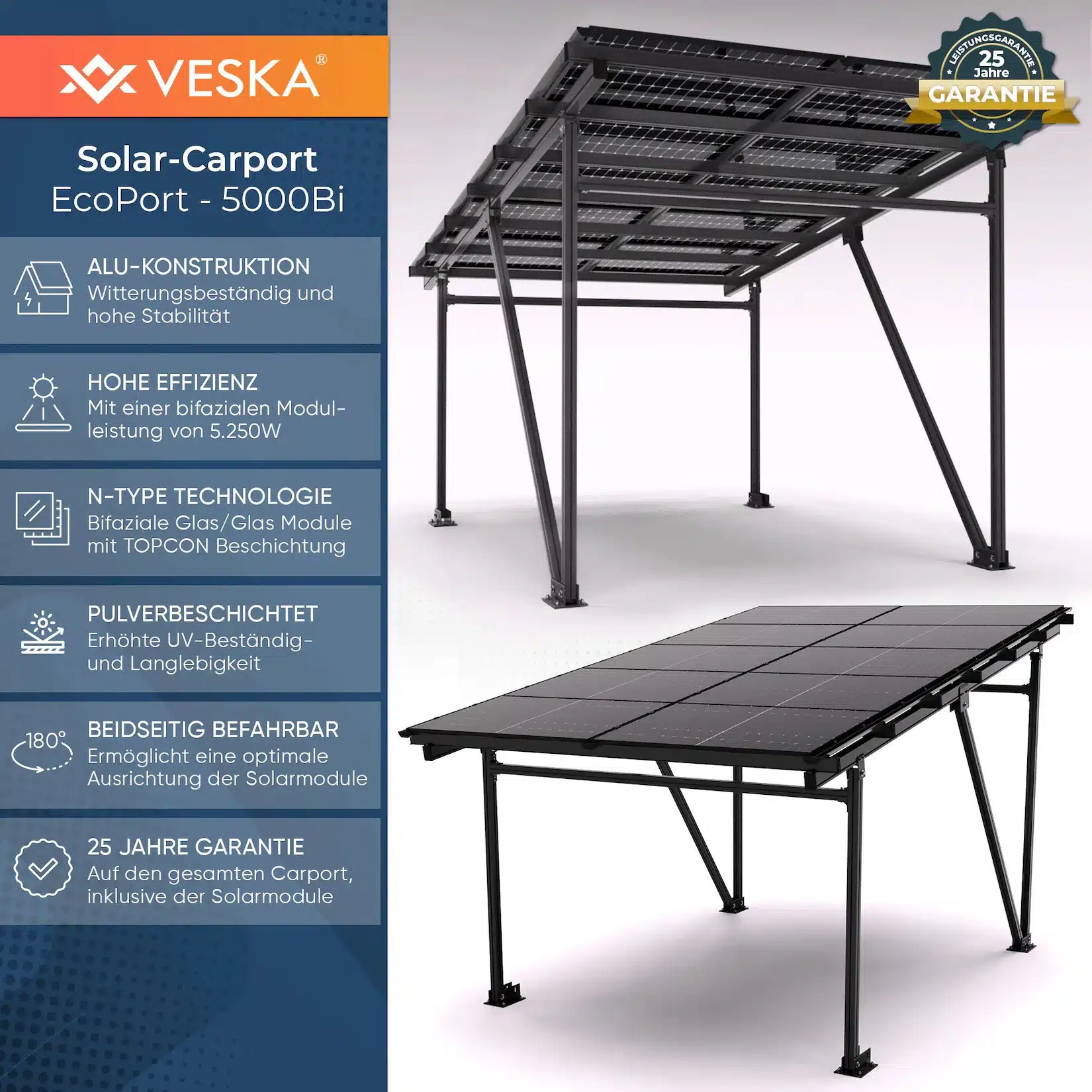 Veska Solar-Carport Eigenschaften