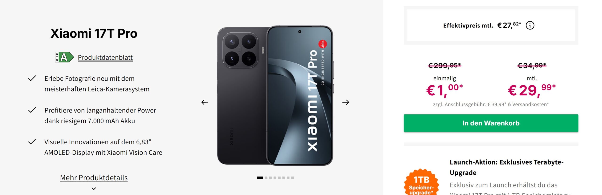 Deinhandy Tarifangebot mit dem Xiaomi 17T Pro