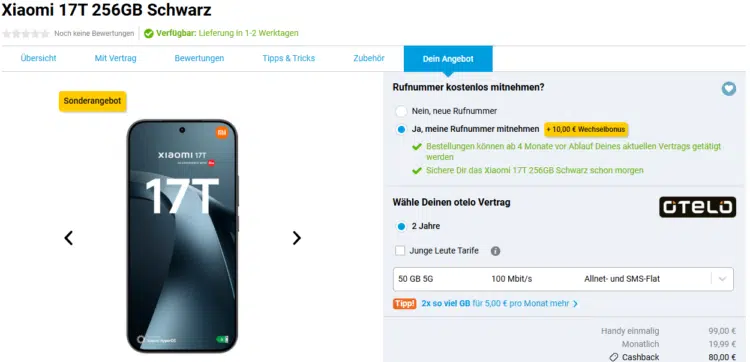 Xiaomi 17T Handytarif
