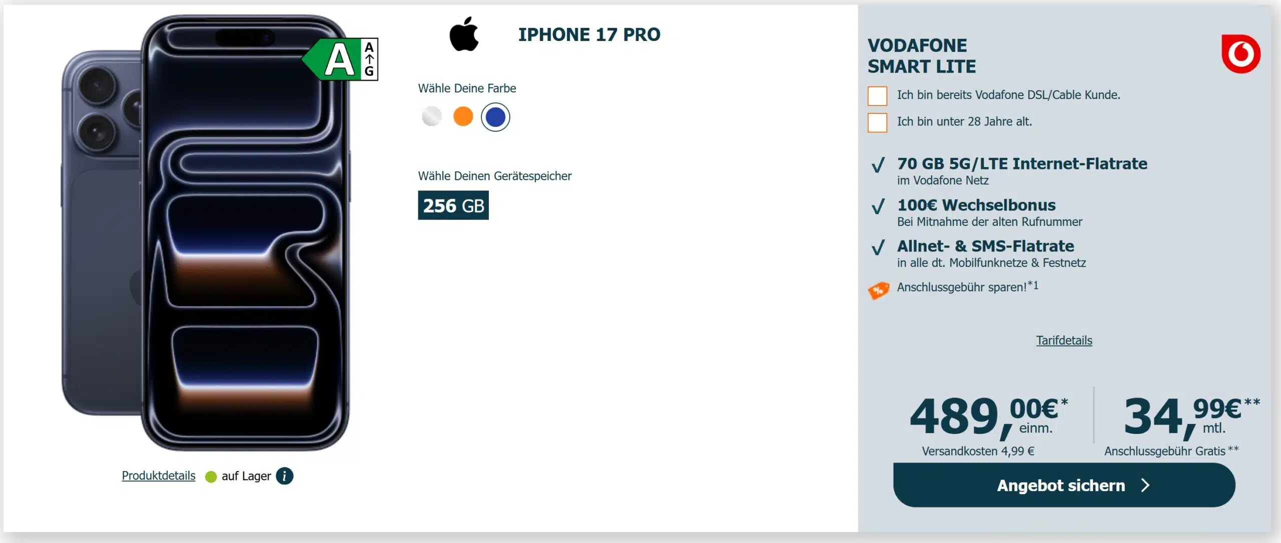 Tarif-Angebot bei LogiTel mit dem iPhone 17 Pro