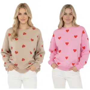 Thumbnail ♥️ Zwillingsherz Pullover Sweater mit Herz Print nur 16,98€ (statt 36€)