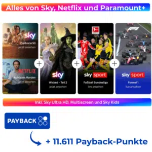 Thumbnail Sky Komplettpaket + Netflix &amp; Paramount+ effektiv nur 40,31€