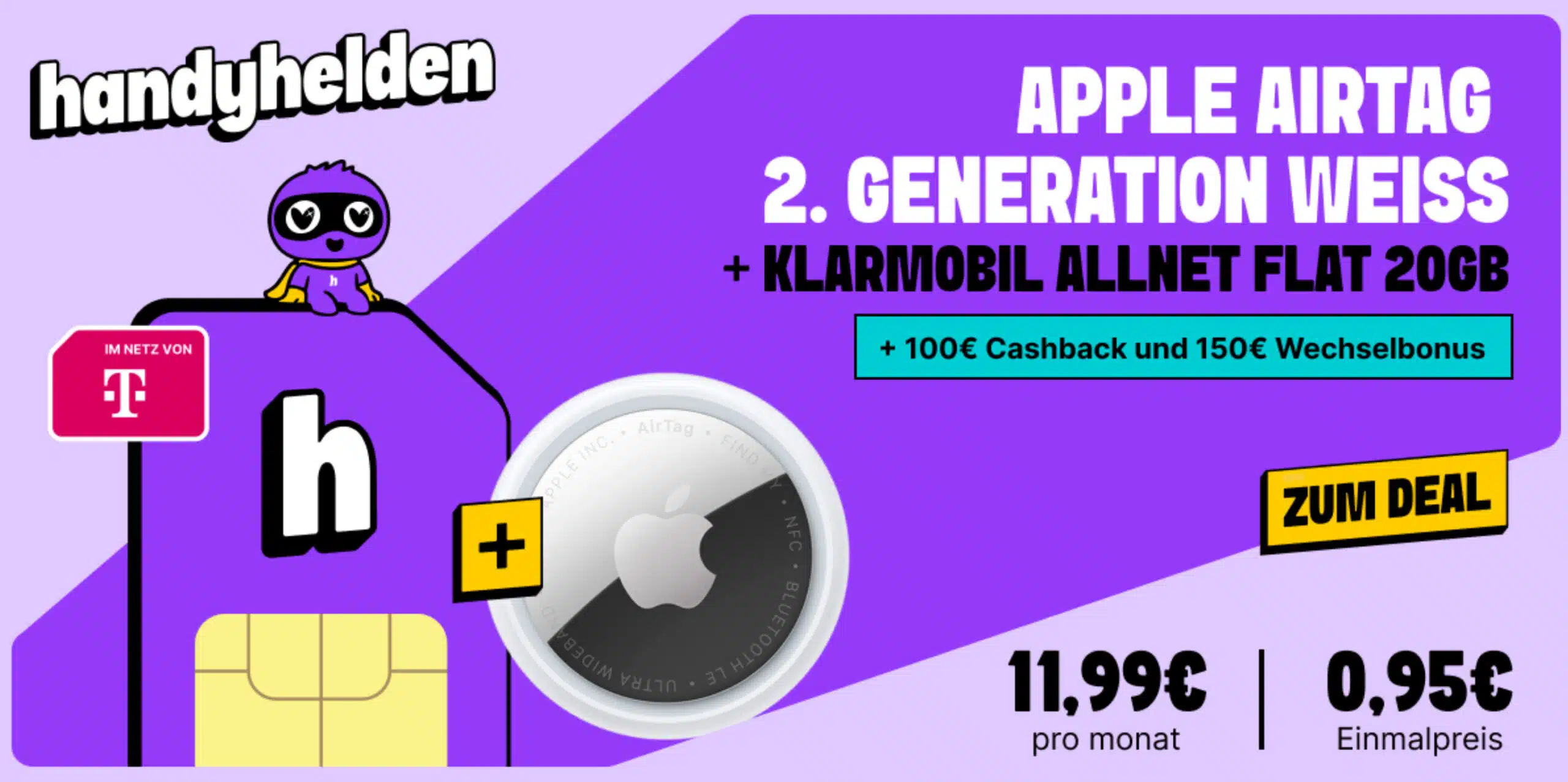 Banner von Handyhelden Apple AirTag 2. Generation Weiß