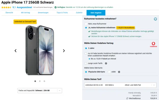 Apple iPhone 17 Handytarif