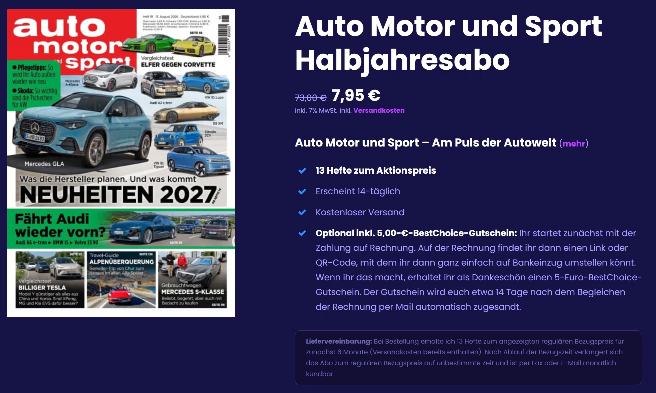 Auto Motor und Sport Halbjahresabo