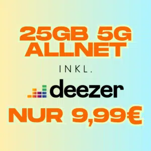 Thumbnail 25GB 5G o2 Allnet Flat inkl. Deezer Premium für 9,99€/Monat 😱 (Deezer kostet sonst schon 11,99€!)