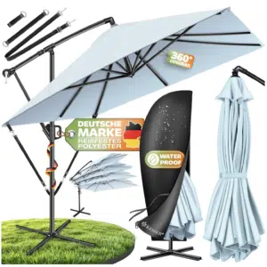 Thumbnail ⛱️ KESSER Kurbelschirm 250x250cm, 360° drehbar, UV-Schutz, wasserdicht + Windfest