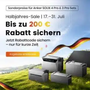 Thumbnail Anker SOLIX Solarbank Sale: Bis zu 200€ Rabatt + Gratis-Zubehör