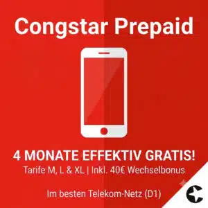 Congstar Prepaid 4 Monate effektiv gratis