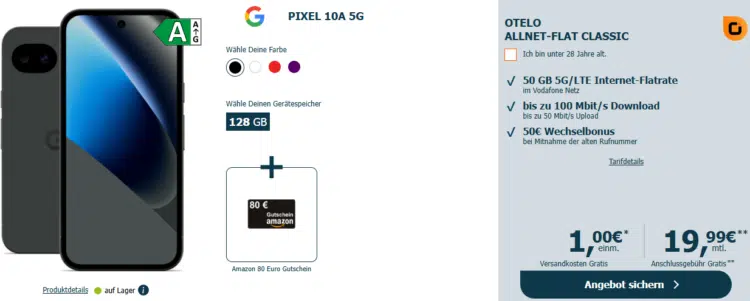 Google Pixel 10a Handytarif