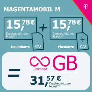 2x MagentaMobil M Tarif für insgesamt 31,57€ mit Unlimited GB