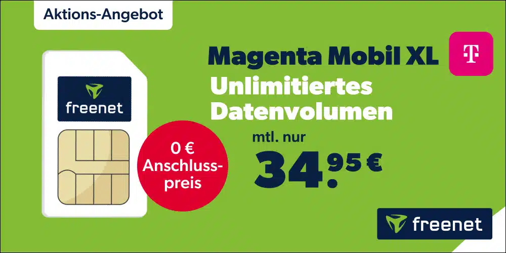 Banner vom Magenta Mobil XL mit unlimitiertem Datenvolumen