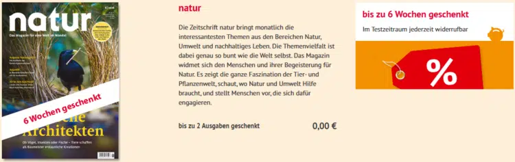 natur Abo gratis