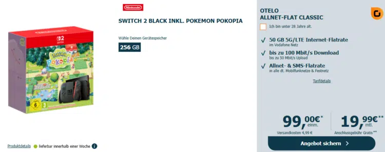 Nintendo Switch 2 Pokemon Pokopia Handytarif