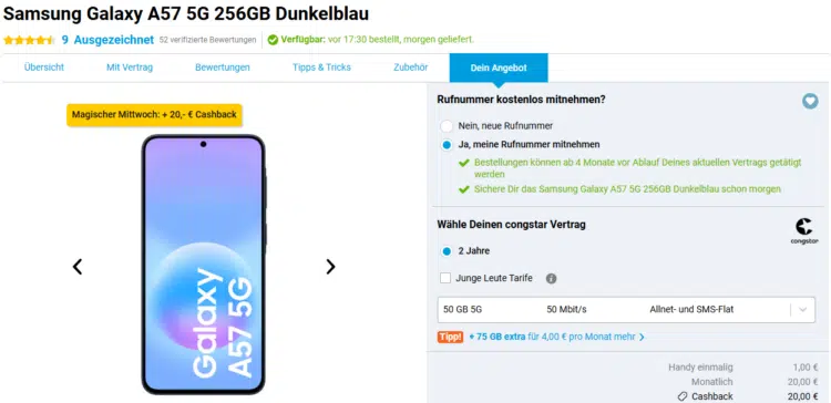 Samsung Galaxy A57 5G Handytarif