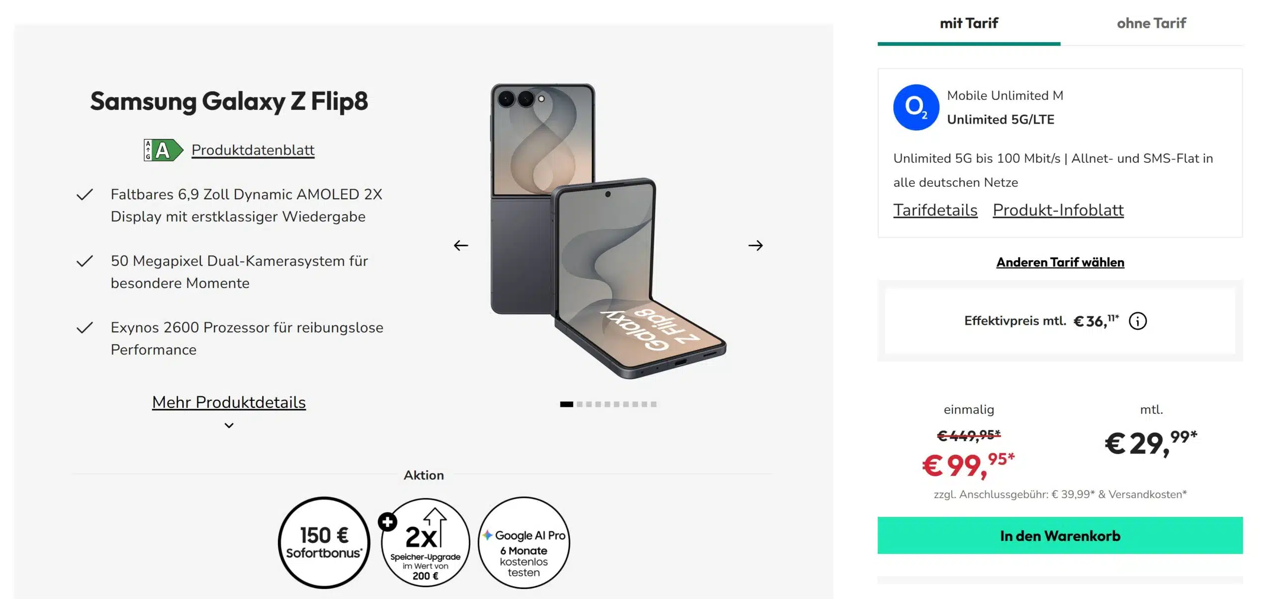 Sparhandy Angebot mit dem Galaxy Z Flip8