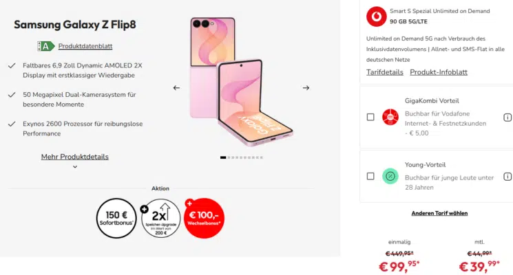 Samsung Galaxy Z Flip8 Handytarif
