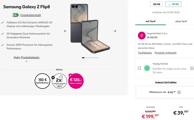 Samsung Galaxy Z Flip8 Handytarif