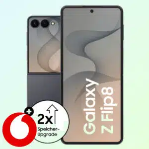 Samsung Galaxy Z Flip8, unten links Vodafone Logo
