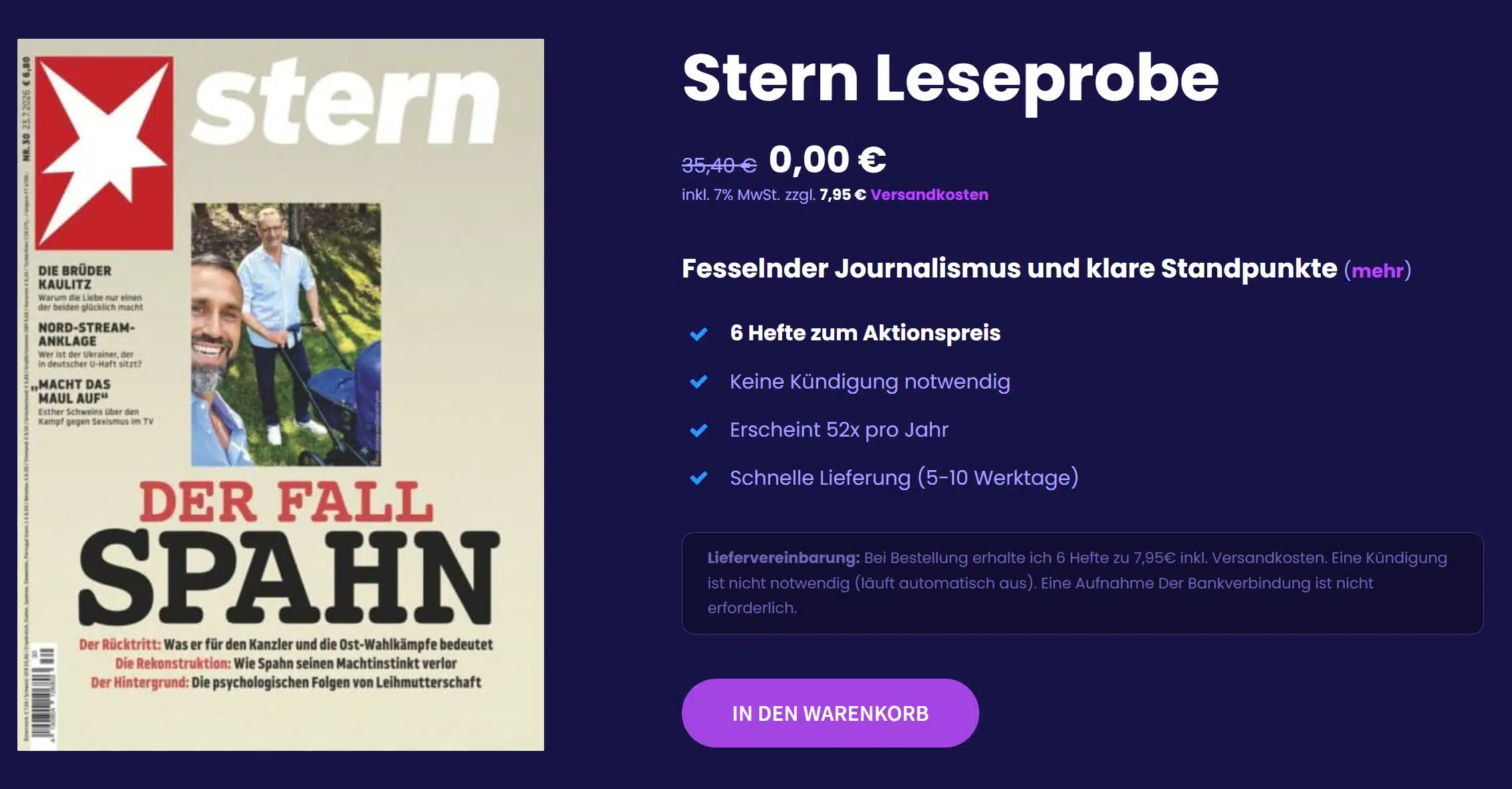 Banner der Stern Leseprobe bei Aboheld