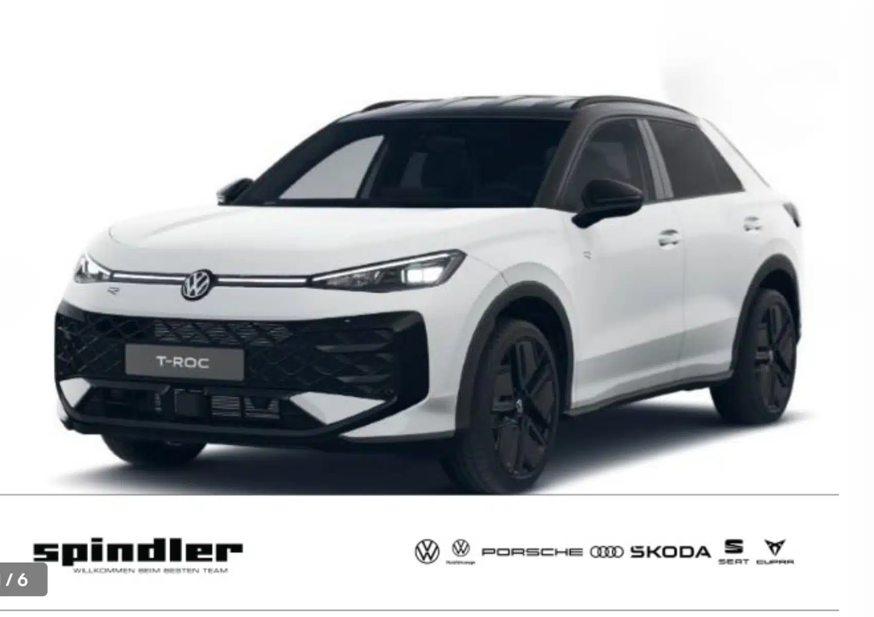 Volkswagen T-Roc in Weiß von vorne