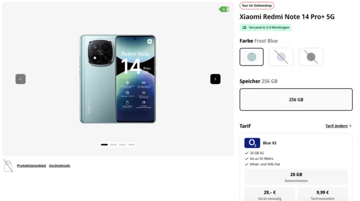 Xiaomi Redmi Note 14 Pro+ Handytarif