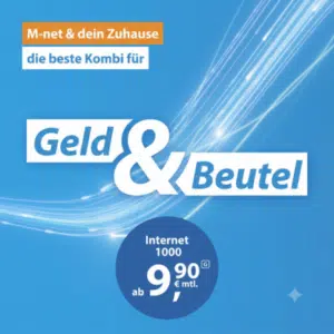 Thumbnail M-net Glasfaser: 10€ Rabatt/Monat + 120€ Online-Vorteil sichern!