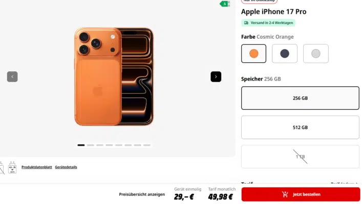 Apple iPhone 17 Pro Handytarif