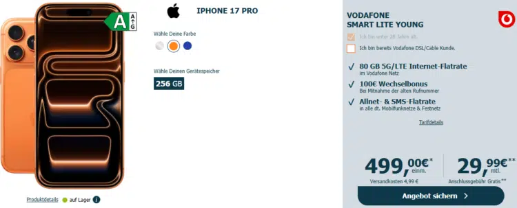 Apple iPhone 17 Pro Handytarif