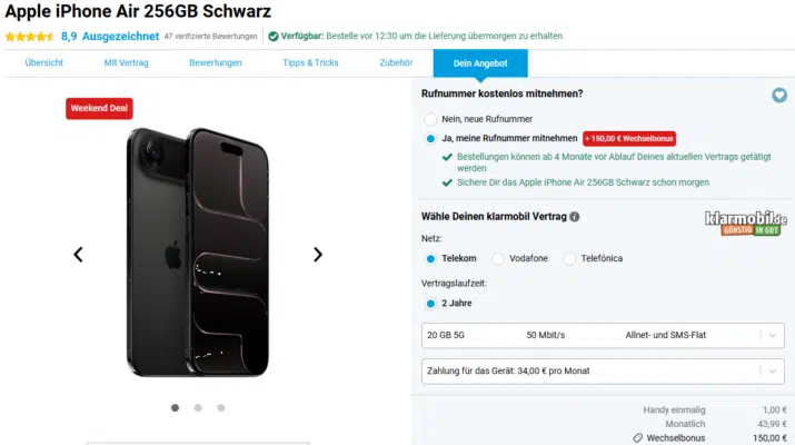 Apple iPhone Air Handytarif