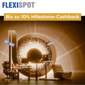 Thumbnail FlexiSpot Jubiläum: Bis zu 10% Cashback auf alles!