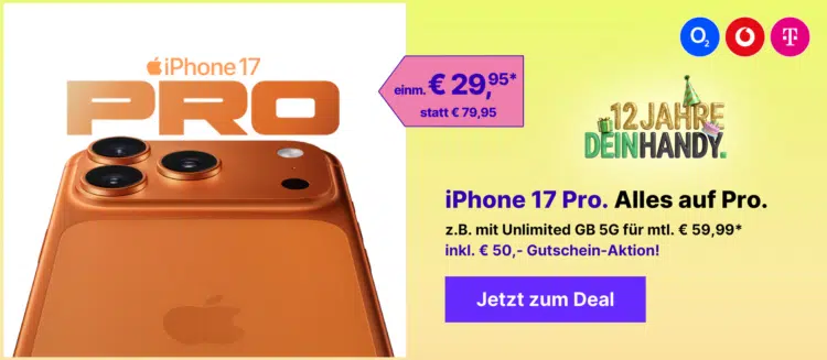 Deinhandy Jubiläum: 50€ Gutschein auf Tarife
