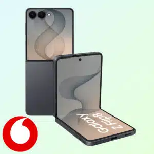 Samsung Galaxy Z Flip8, unten links Vodafone Logo