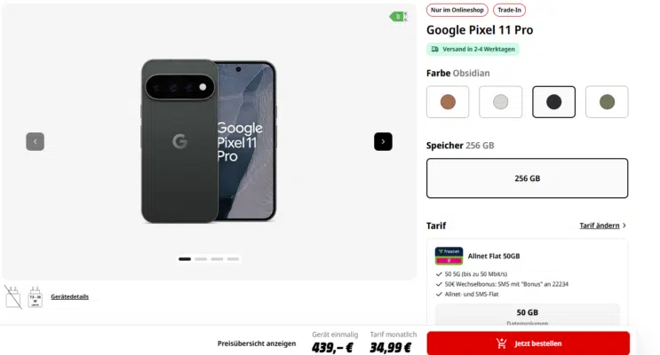Google Pixel 11 Pro Handytarif