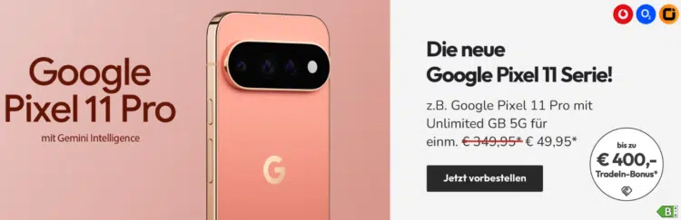 Google Pixel 11 Reihe Handytarife