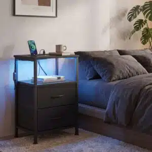 Thumbnail 💤 SONGMICS Nachttisch mit LED-Beleuchtung und Ladestation für 43,99€
