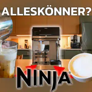 Quadratisches Bild, in der Mitte die Ninja AutoBarista, oben steht "Alleskönner?" und unten steht "Ninja"