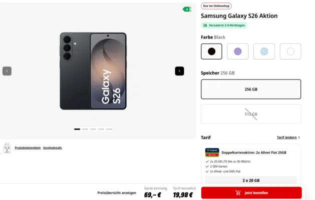 Samsung Galaxy S26 Handytarif