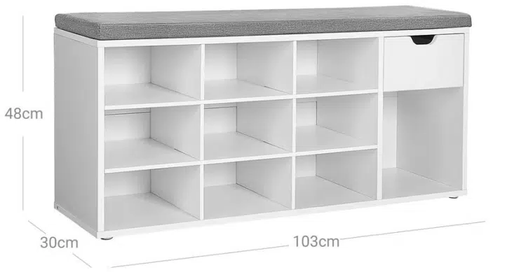 Vasagle Schuhbank mit offenen Fächern & 1 Schublade