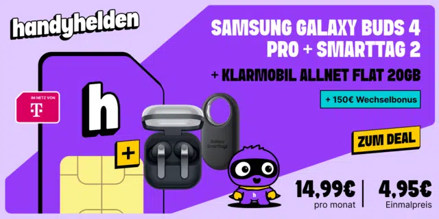 Samsung Galaxy Buds 4 Pro + Samsung Galaxy SmartTag 2 Handyvertrag