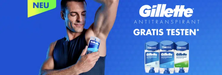 Gillette Deo gratis testen: das Aktionsbanner