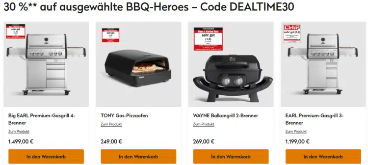 Burnhard: 30% Gutschein auf ausgewählte Grills – nur für kurze Zeit