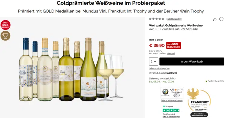 Hawesko Weißwein-Probierpaket